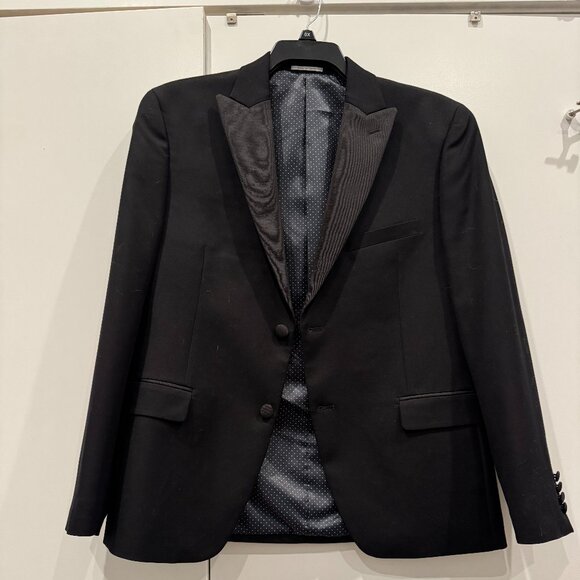 Alfani Slim Fit Black Blazer Jacket Men’s 40S – Classic Two-Button Tuxedo Style - Picture 1 of 4